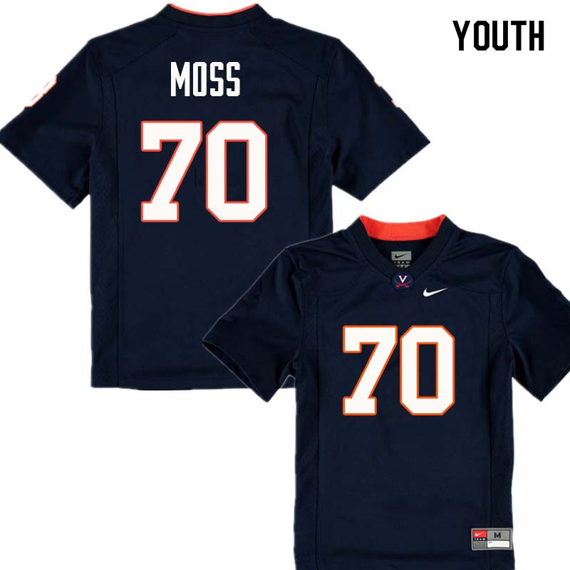 Youth #70 Steven Moss Virginia Cavaliers College Football Jerseys Sale-Navy - Click Image to Close